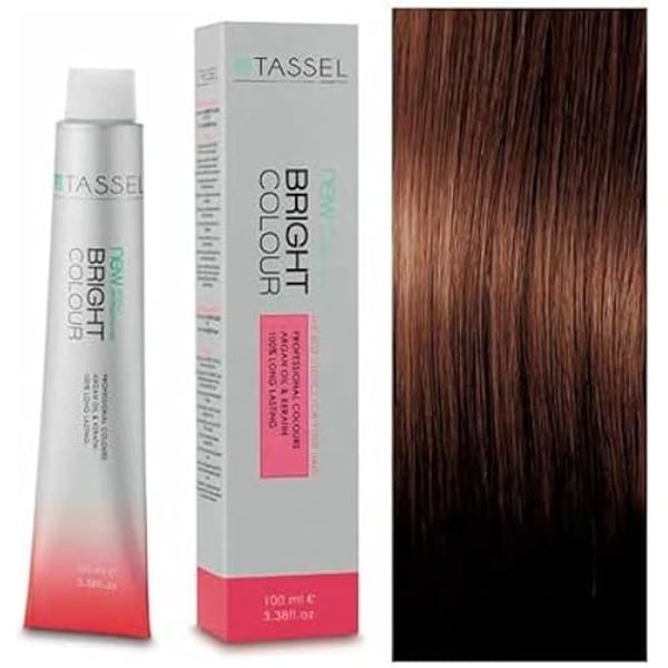 TASSEL Krämfärg 6.4 Mörk kopparblond - 100 ml, berikad med arganolja & keratin, utan parabener