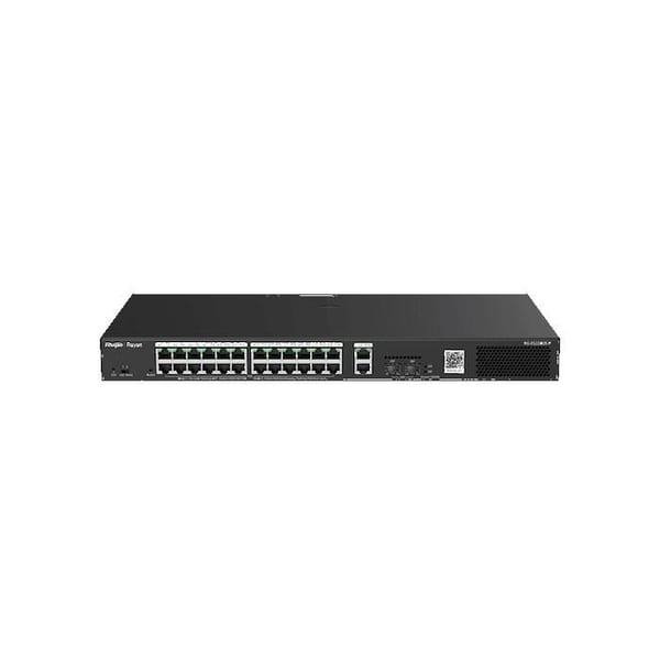 Varav intelligent hanter med 28 Gigabit-portar, varav 24 PoE+ portar (upp ...