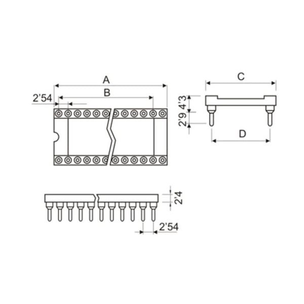 Förpackning med 24 st mekaniserade precision integrerade kretskontakter med 20 kontakter Elektro Dh 18.905/20 843055202047468