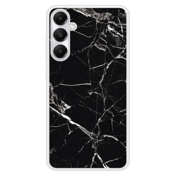Coque i förstärkt silikon med tryck kompatibel med Samsung Galaxy A25 Marmor Svart