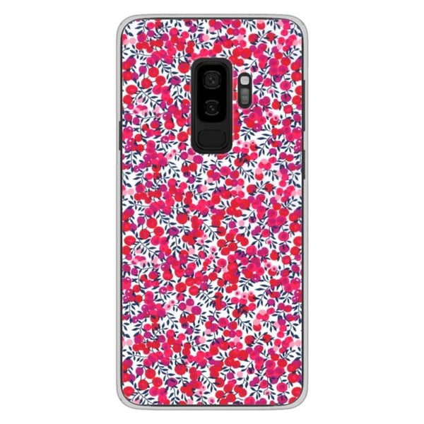 1001Coques - Silikonfodral kompatibelt med Samsung Galaxy S9 Plus - Liberty Wiltshire röd mönster - Originaldesign tryckt i Frankrike