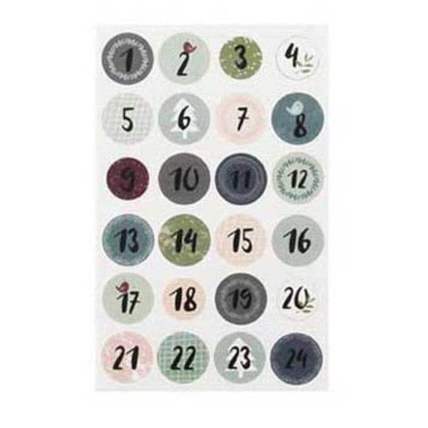 MégaCréa DIY - Klistermärken Siffror för Adventskalender 3 cm 24 stycken