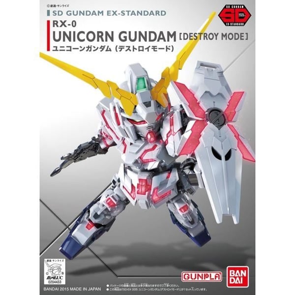 Gundam Model Kit - Bandai - Unicorn Gundam Destroy Mode Gunpla SD EX-STD 8cm