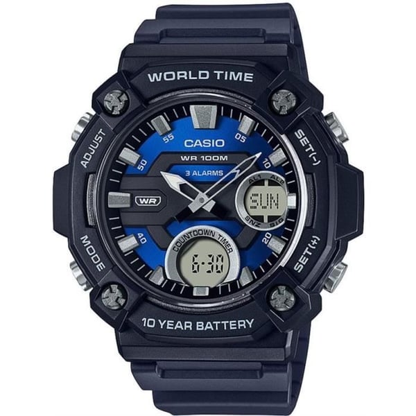 Sportklocka - CASIO - AEQ-120W-2AVDF - 100m vattentät - Stoppur - Digital