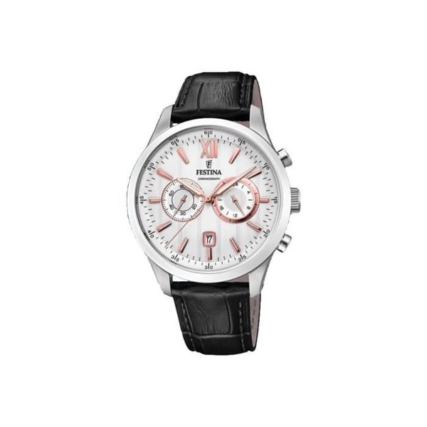 Klocka - Festina - F16996/1 - Kvarts - Kronograf - Svart läderband 19mm