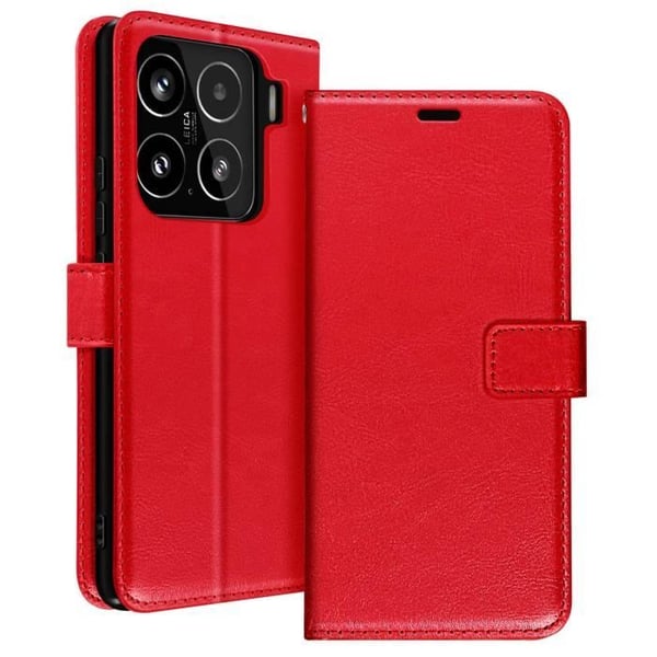 Étui för Xiaomi 15 Plånbok med Handledsrem Mayaxess Röd