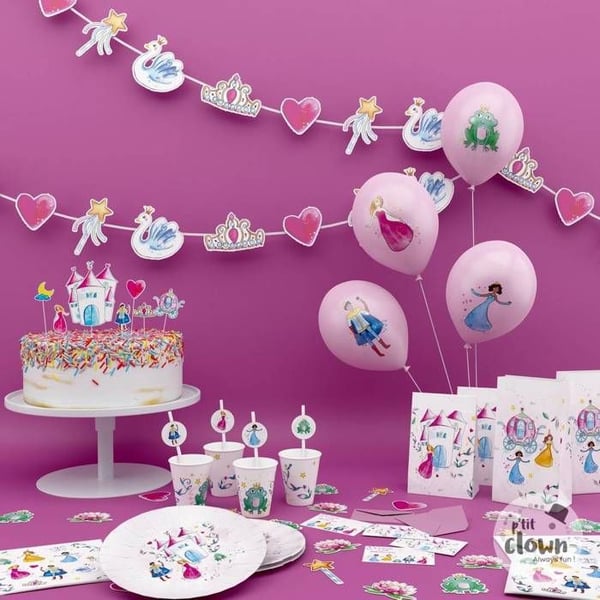 Bordstablett - LILLA CLOWN - Prinsessor - Rosa - Prinsesstema - För födelsedag