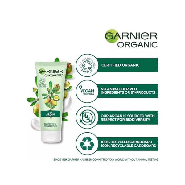 Garnier - Närande och Återfuktande Kräm med Ekologisk Arganolja och Aloe Vera -