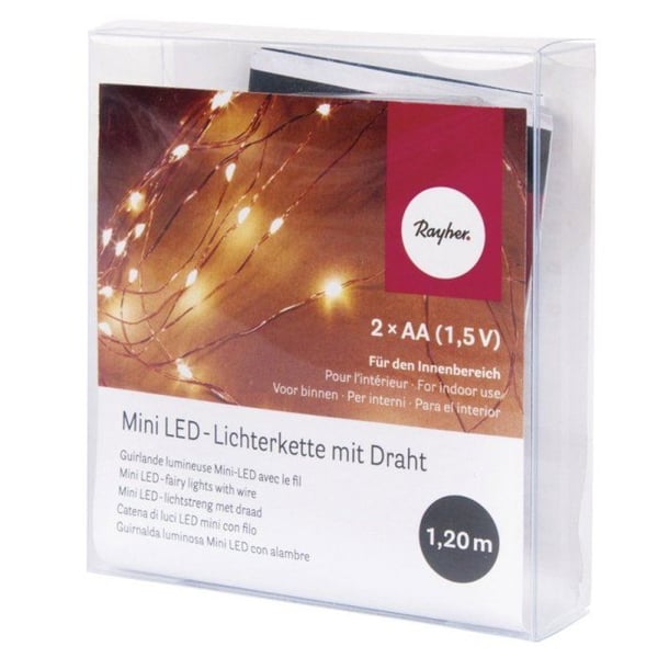 Ljusgirlang 10 LED (inomhus) 120cm gul lysande