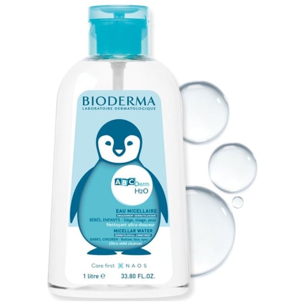 Micellar Water - BIODERMA - ABCDerm H2O - 1L - Hypoallergenisk - Følsom Hud