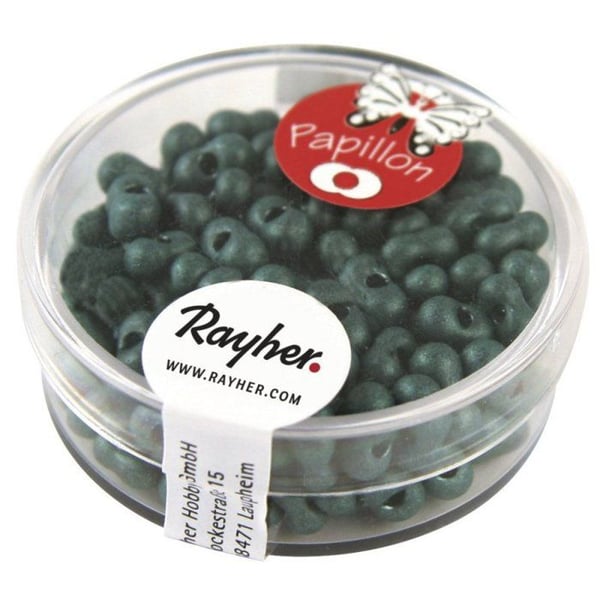 Rocailles fjäril, indisk turkos, 3,2x6,5mm, låda 18 g