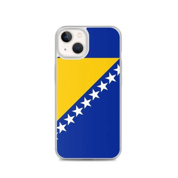 Mobilskal – Flagga för Bosnien och Hercegovina – Kompatibel med iPhone 13 – Flexibelt fodral – Slitstarkt och stötbeständigt – Pixelforma