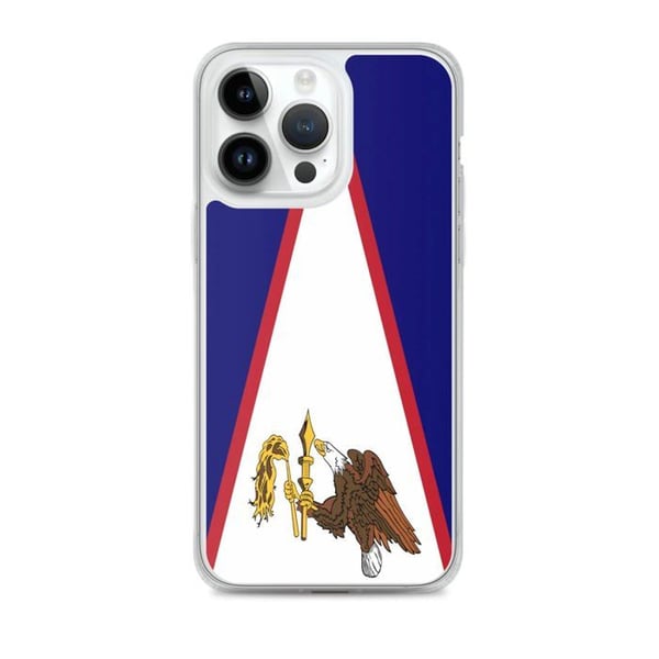 Mobilskal – Amerikanska Samoa-flagga – Kompatibel med iPhone 14 Pro Max – Mjuk fodral – Slitstark och stöttålig – Pixelforma