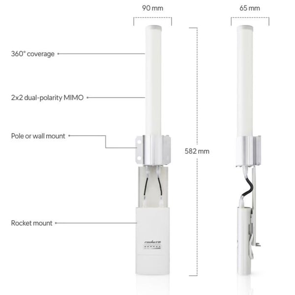 Antenne - Ubiquiti Networks - AMO-5G10 - Forstærkning 10 dBi - 5 GHz - Sektor