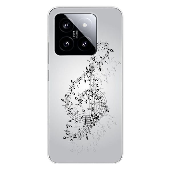 Silicone-skal med tryck - 1001 skal - Xiaomi 14 - Transparent - Mönster valse-des-notes - Semi-rigid