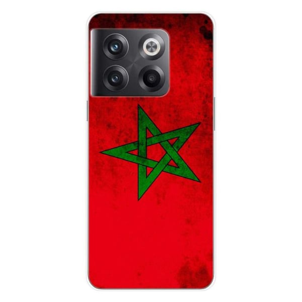 1001Coques - Silikonfodral kompatibelt med OnePlus 10T 5G - Marockansk flaggmotiv - Originaldesign tryckt i Frankrike