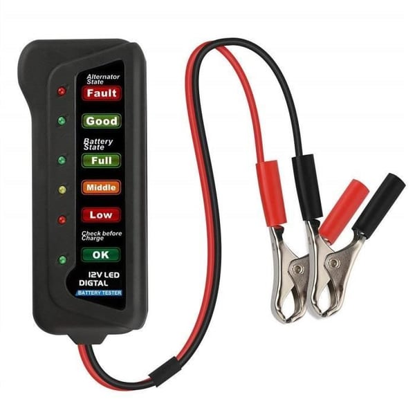 FireAngels testare av bilbatteri 12 V Auto digital analysator Automotive Check verktyg för generator test 6 LED-display