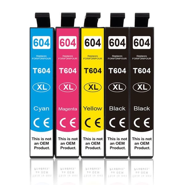 Full ink cartridge 604XL for Epson printer T 604 T604 XL, with compatible chip XP 2200 2205 3200 3205 5pcs--1set-1black