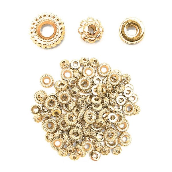 Pärlor - Heishi - Gyllene - Guld - Mellanlägg - Smycken armband halsband