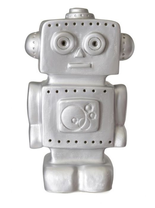 Silver robotlampa - EGMONT - För bebisar från 3 år - 38x6x29cm - Batterier