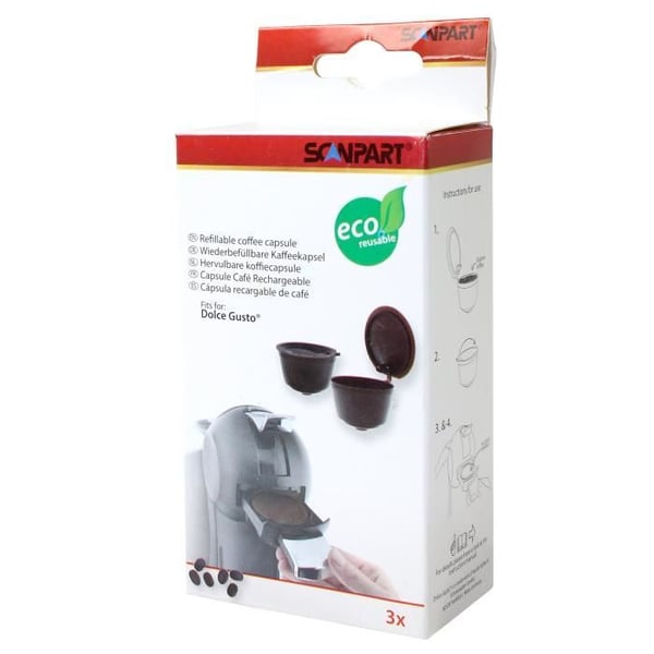 Kapslar återanvändbara - CODIAC - Dolce Gusto - 3 stycken - Svart - Espresso