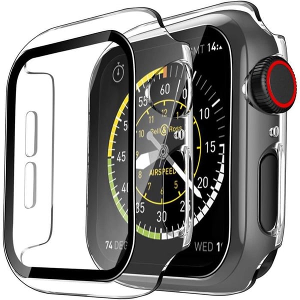 Coque kompatibel Watch 44mm Serie SE 3 - Hård beskyttande transparent fodral med härdat glas Phonillico®