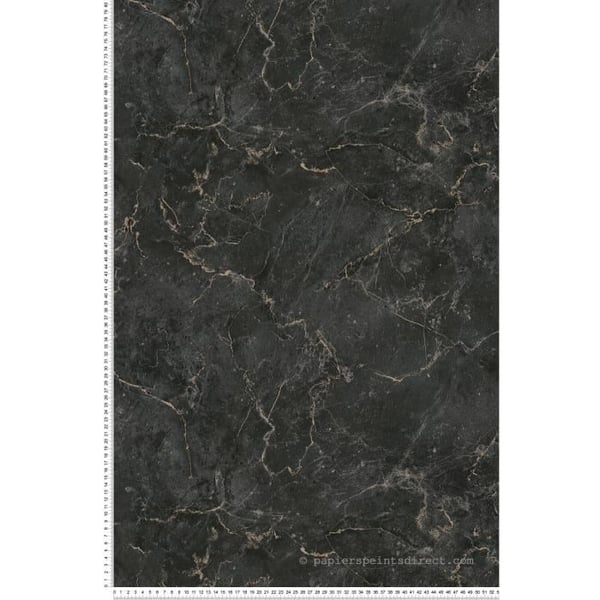 Tapet - Förändring är bra - MC-37991-1 - Vinyltapet - Trompe l'oeil-mönster - Svart och guld