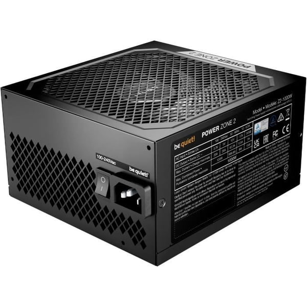 Strömförsörjning PC - BE QUIET! - POWER ZONE 2 - 1000 W - Certifierad 80 Plus Platinum - Modulinär