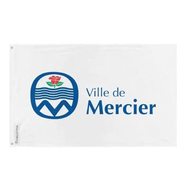 Mercier Flagga – 96 x 144 cm – Hållbar Polyester – 2 Metallöglor – Inomhus / Utomhus – Pixelforma