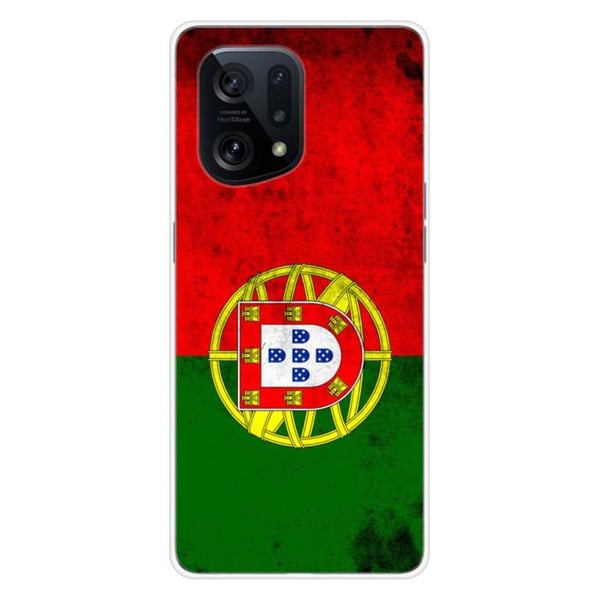 1001Coques - Silikonfodral kompatibelt med Oppo Find X5 - Mönster med Portugals flagga - Originaldesign tryckt i Frankrike