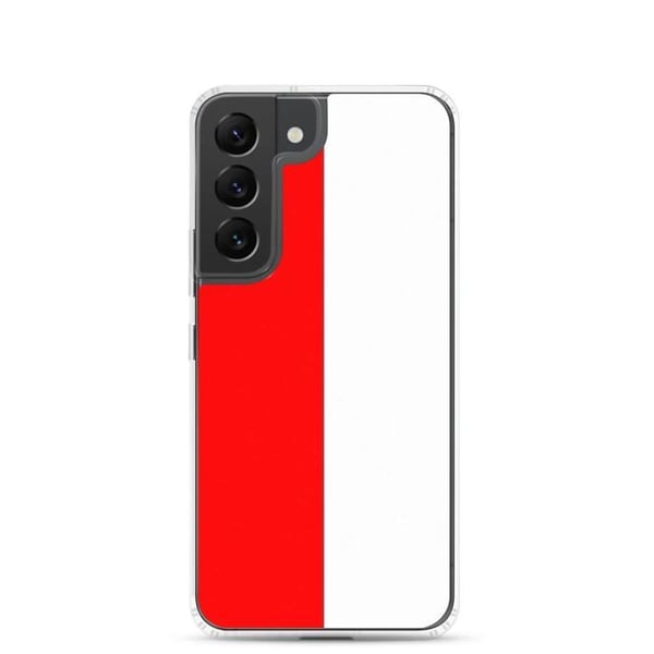 Telefonfodral – Indonesiens flagga – Kompatibel med Samsung Galaxy S22 Plus – Mjukt fodral – Slitstarkt och stötabsorberande – Pixelforma