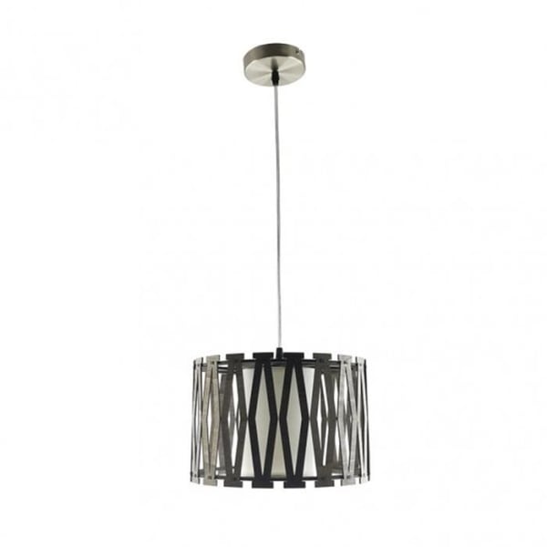 Upphängning - FAB 156793002 - CAFE Trä - Beige tygskärm - Vintage rustik stil