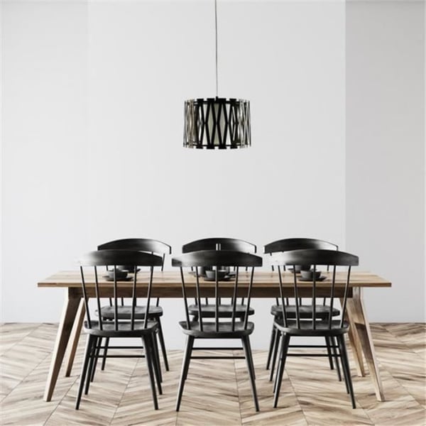 Upphängning - FAB 156793002 - CAFE Trä - Beige tygskärm - Vintage rustik stil