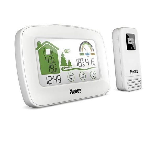 Väderstation - MEBUS - 40903 - Utomhusmätare - Termometer/Hygrometer - Vit