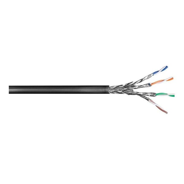 Cabel i rulle goobay CAT 6 svart - 100 m