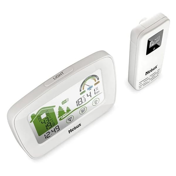 Väderstation - MEBUS - 40903 - Utomhusmätare - Termometer/Hygrometer - Vit
