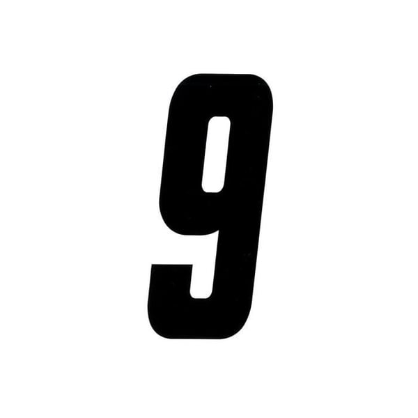 Autocollant Nummer - 4R QUATTROERRE.IT - 9 - Svart - 15 cm - Pack av 3 stycken