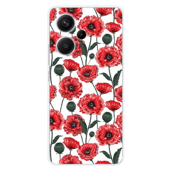 Tryckt silikonfodral kompatibelt med Xiaomi Redmi Note 13 Pro Plus 5G Poppy Flowers