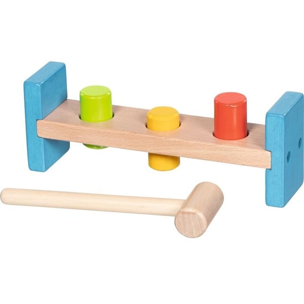 Slåleksak - GOKI - Slåbänk med 3 pinnar - Trä - 12 månader+ - Ren och robust design