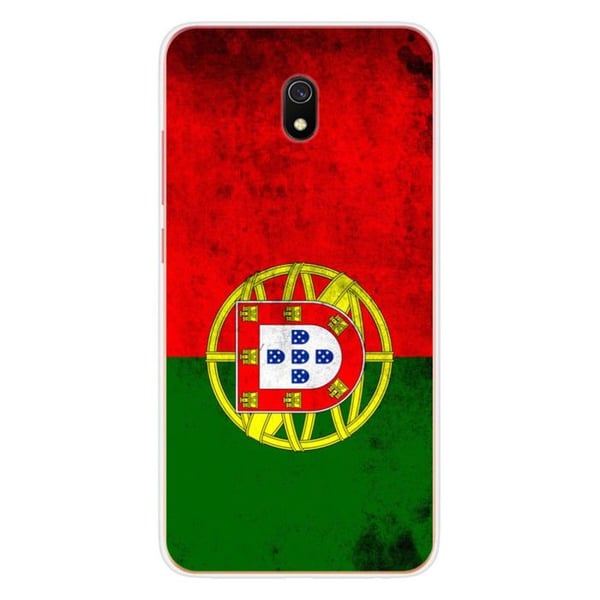 1001Coques - Silikonfodral kompatibelt med Xiaomi Redmi 8A - Mönster med Portugals flagga - Originaldesign tryckt i Frankrike