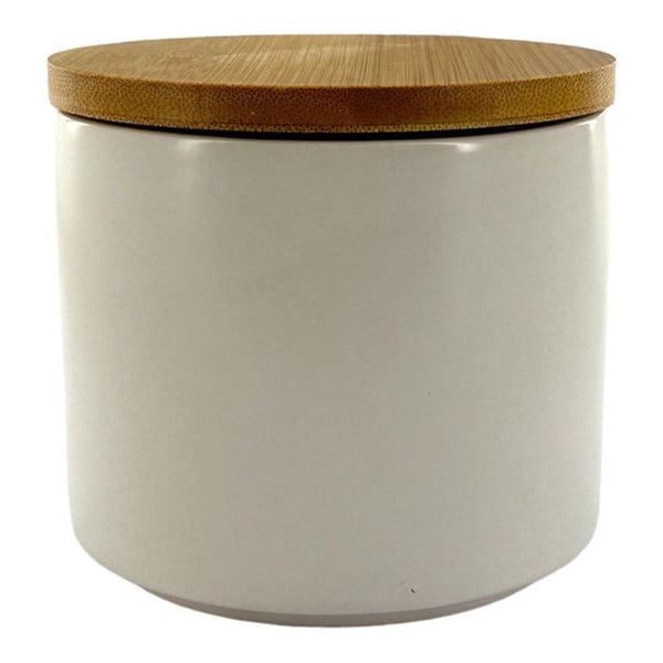 Behållare - Med lock i trä - För att göra ett ljus - Keramik - 10cm diameter