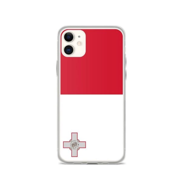 Telefonfodral – Malta Flagga – Kompatibel med iPhone 11 – Mjuk Fodral – Slitstark och Stötresistent - Silikon - Pixelforma