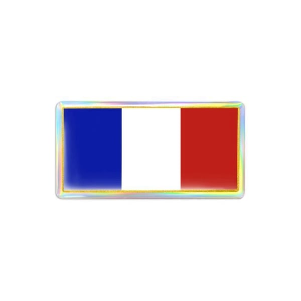 3D-klistremerke - Frankrike - Flagg - 88 x 40 mm - UV-bestandig - Klare farger