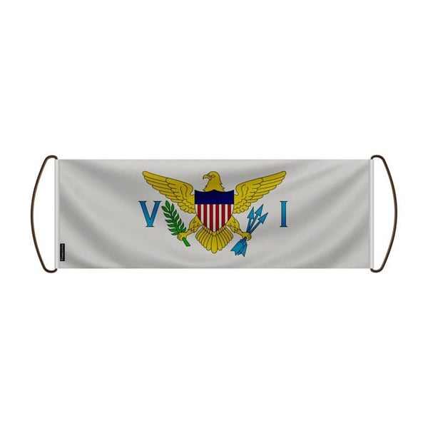 Scrollbanner – Jungfruöarnas flagga – 24 x 70 cm – Polyester – Handflagga – Pixelforma