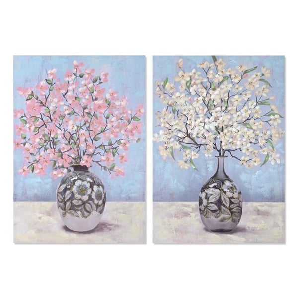 Ramverk Traditionell Vas - 70 x 3 x 100 cm - 2 Enheter - Vit - Dekorativ Ramverk Traditionell Vas - 70 x 3 x 100 cm - 2 Enheter - Vit - Dekorativ