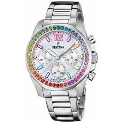 Ur - Festina - F20606/2 - Vandtæthed 10 ATM - Armbånd i rustfrit stål - Hvid urskive