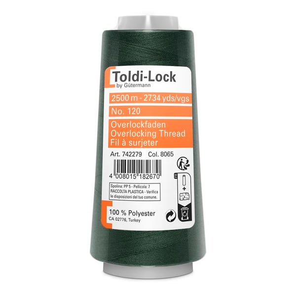 Fil Surjet spécial Overlock 2500m 100% polyester - Att 509 - 8065 - grön gran
