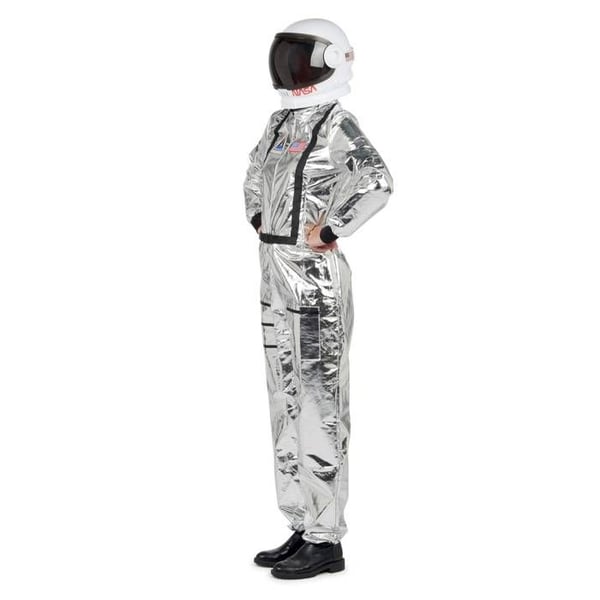 Kostym - LITEN CLOWN - Astronaut Kvinna LitenClown - Vit - Endelad dräkt - Patchar med flagga och raket