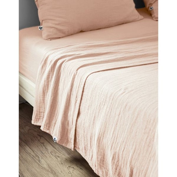 Platt draperi "Gaïa" alla dimensioner "Gaze av bomull" - Gaïa Guimauve - 270 x 300 cm för King size-säng