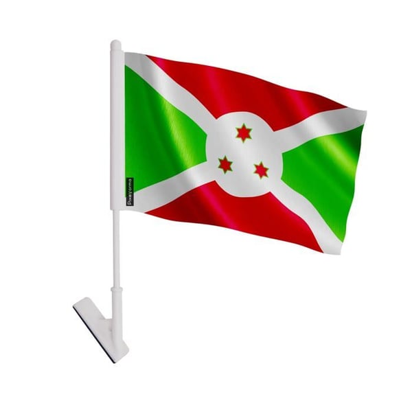Adhesivflagga Burundi – 14 x 21 cm – Mjuk polyester – Lätt att klistra – 1 styck – Pixelforma